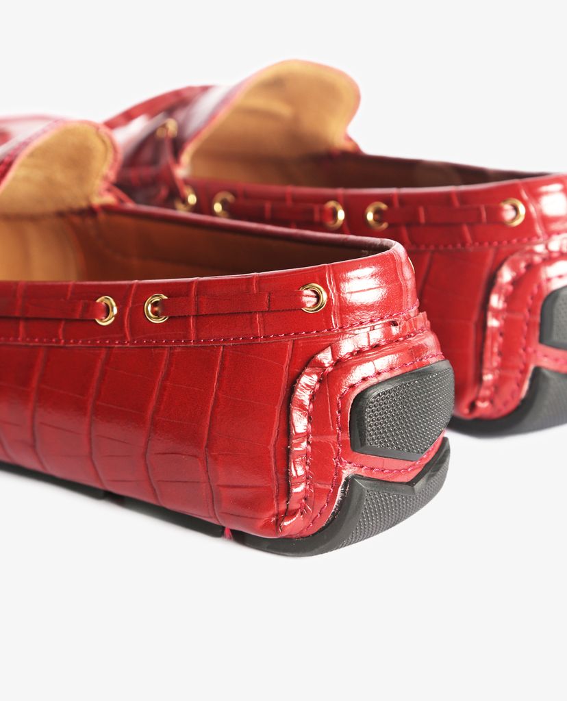 PEDRO - Giày lười nam Croc Effect Bow