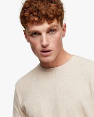 TOPMAN - Áo len nam tay dài cổ tròn phom suông Rib