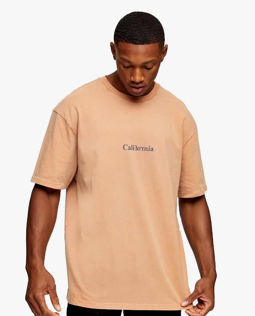 TOPMAN - Áo thun nam cổ tròn ngắn tay Camel California
