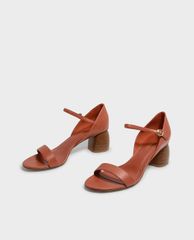 CHARLES & KEITH - Giày cao gót quai ngang đế trụ Stacked Heel