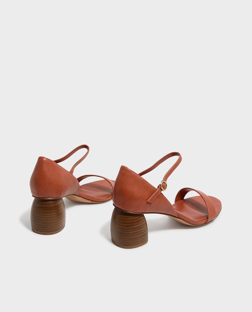 CHARLES & KEITH - Giày cao gót quai ngang đế trụ Stacked Heel