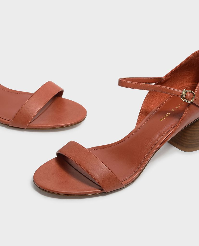 CHARLES & KEITH - Giày cao gót quai ngang đế trụ Stacked Heel