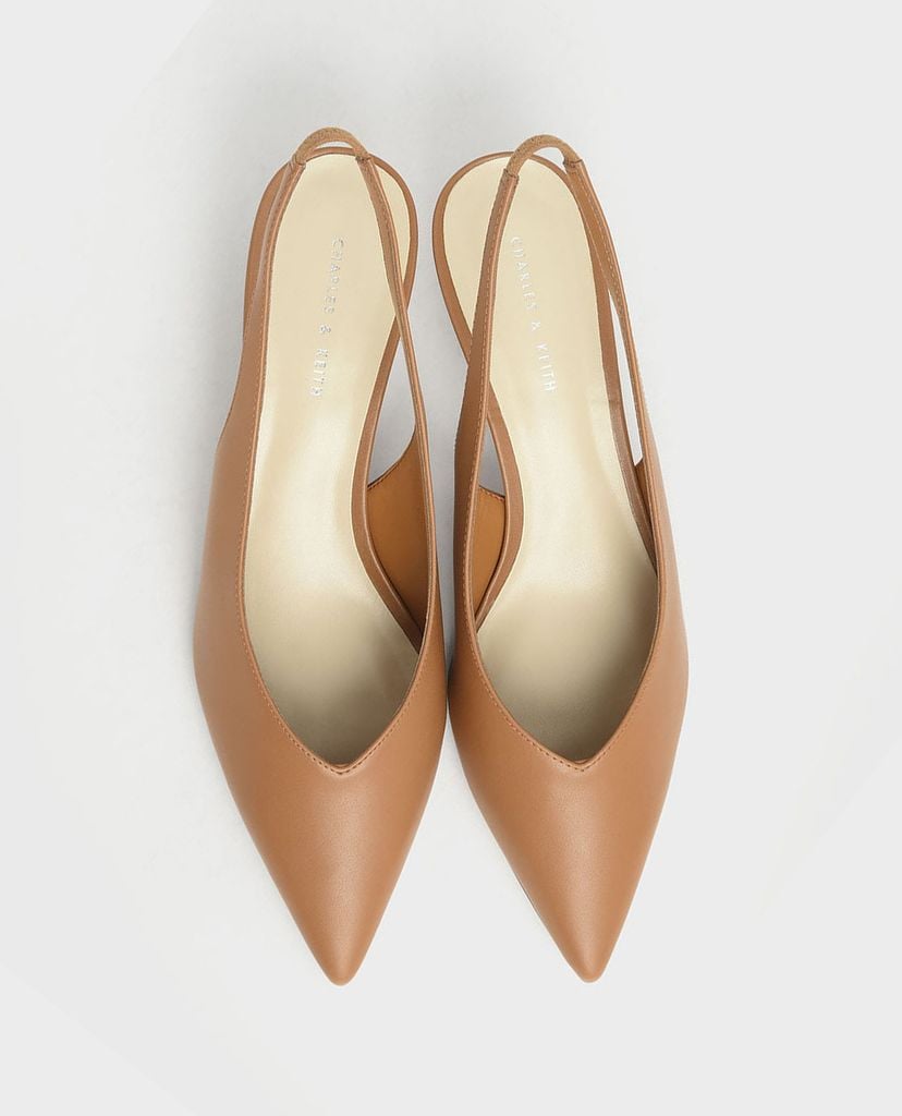CHARLES & KEITH - Giày cao gót mũi nhọn Slingback Kitten