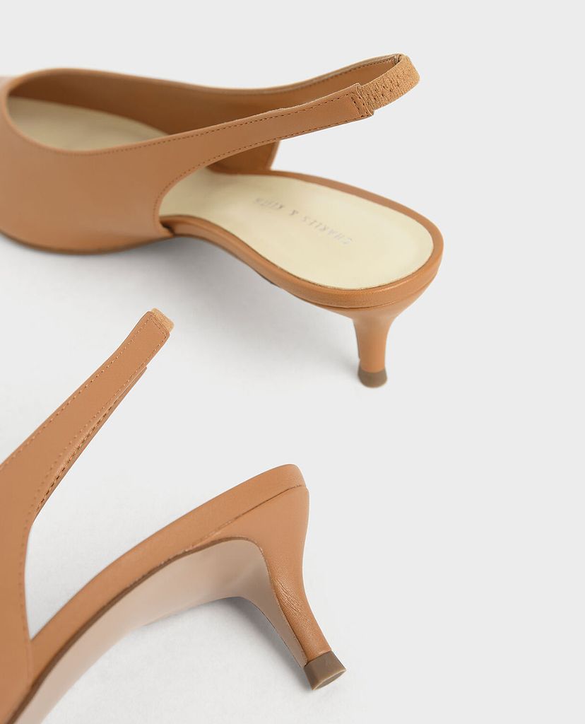 CHARLES & KEITH - Giày cao gót mũi nhọn Slingback Kitten