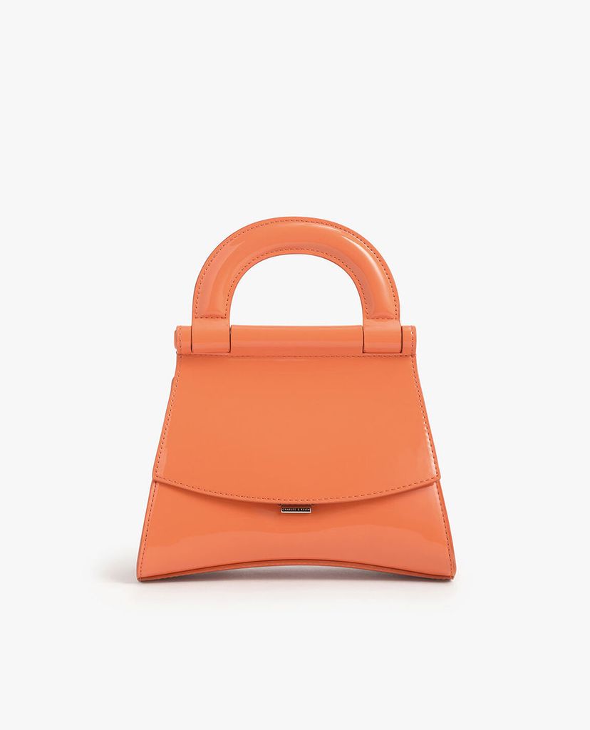 CHARLES & KEITH - Túi xách tay hình thang Patent Top