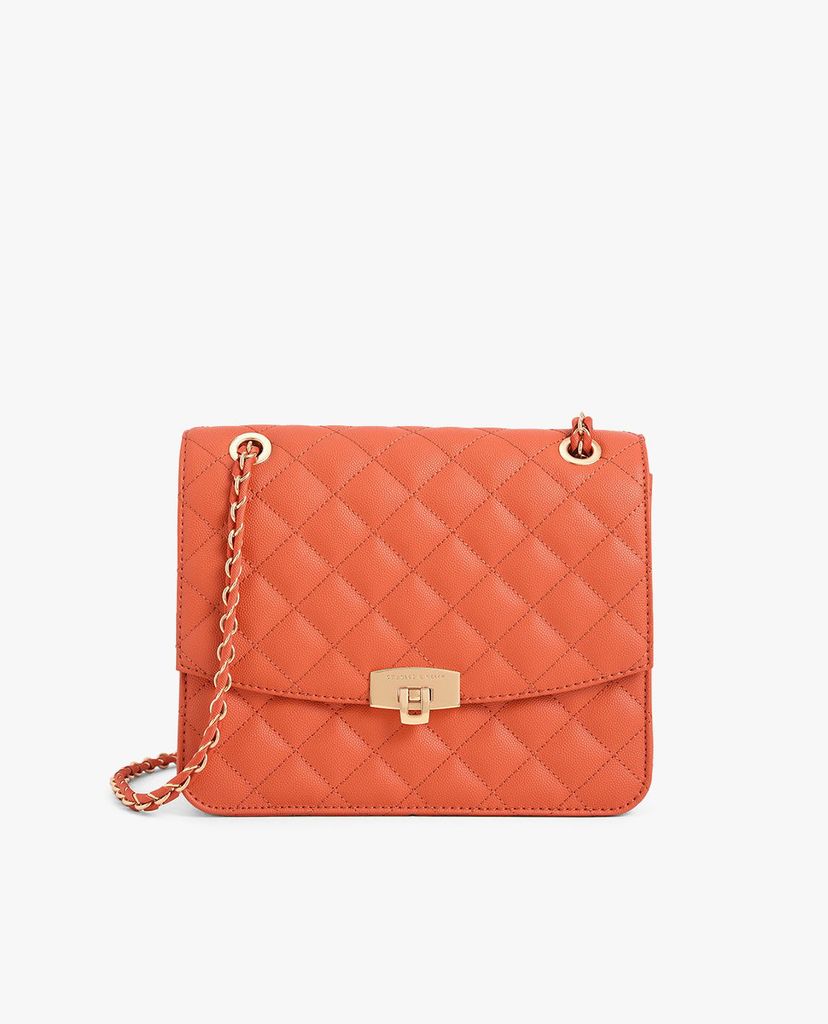 CHARLES & KEITH - Túi đeo vai nữ chữ nhật Quilted Chain Strap