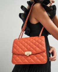 CHARLES & KEITH - Túi đeo vai nữ chữ nhật Quilted Chain Strap