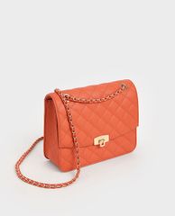 CHARLES & KEITH - Túi đeo vai nữ chữ nhật Quilted Chain Strap