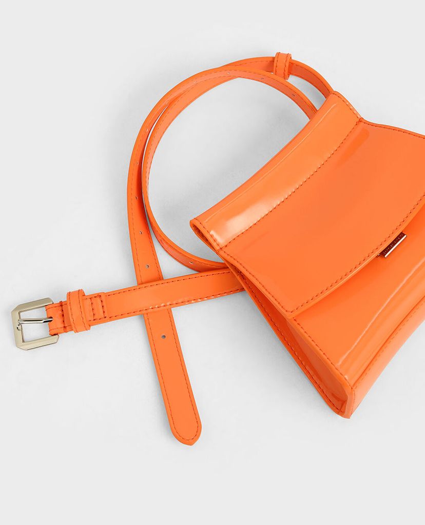CHARLES & KEITH - Túi đeo chéo nữ Patent Belt