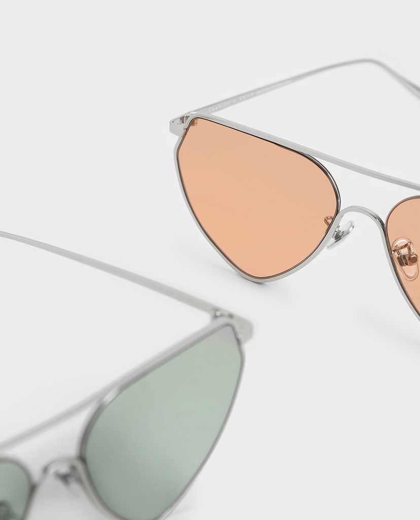 CHARLES & KEITH - Kính mát nữ thời trang Thin Metal Frame