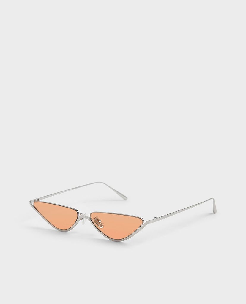 CHARLES & KEITH - Kính mát gọng mắt mèo Thin Metal Frame