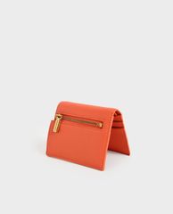 CHARLES & KEITH - Ví nữ mini dạng gập Zip Around