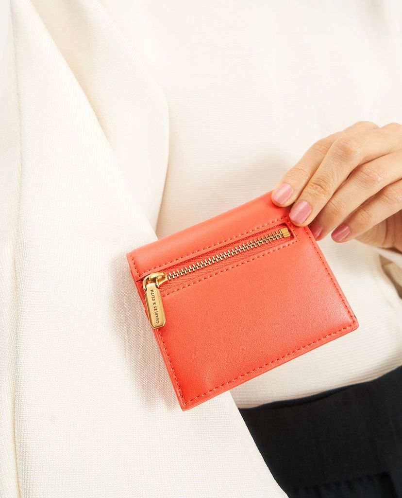 CHARLES & KEITH - Ví nữ mini dạng gập Zip Around