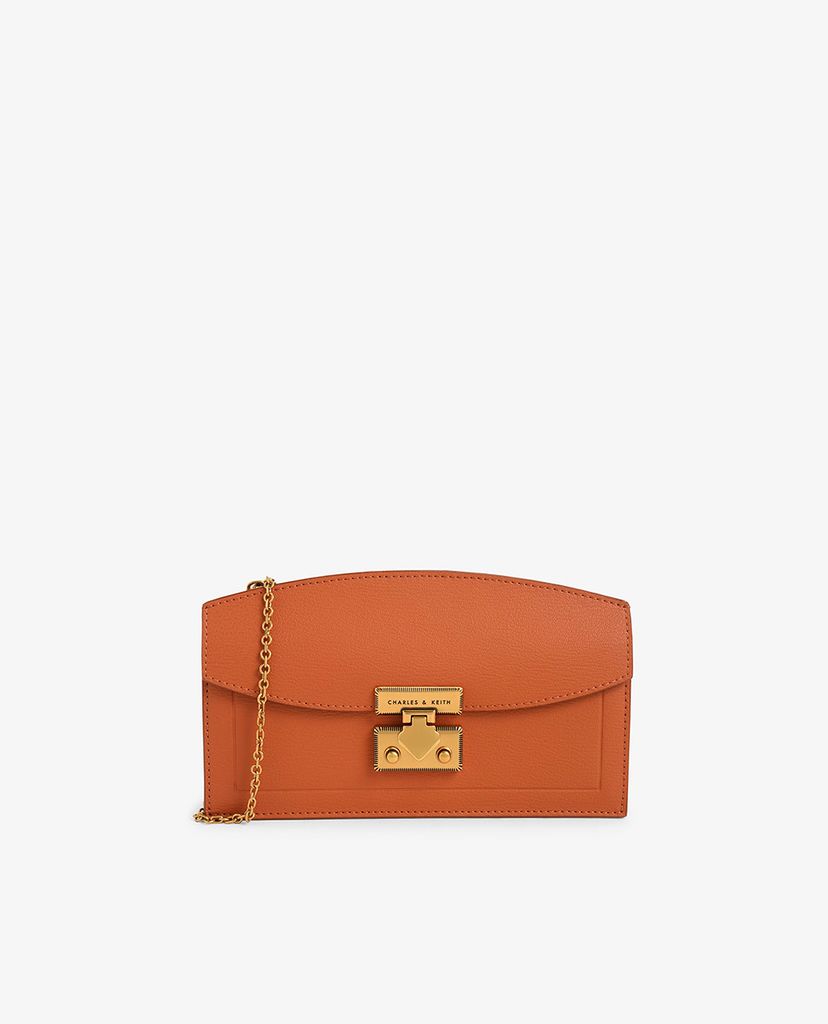 CHARLES & KEITH - Ví cầm tay nữ dáng dài Metallic Accent