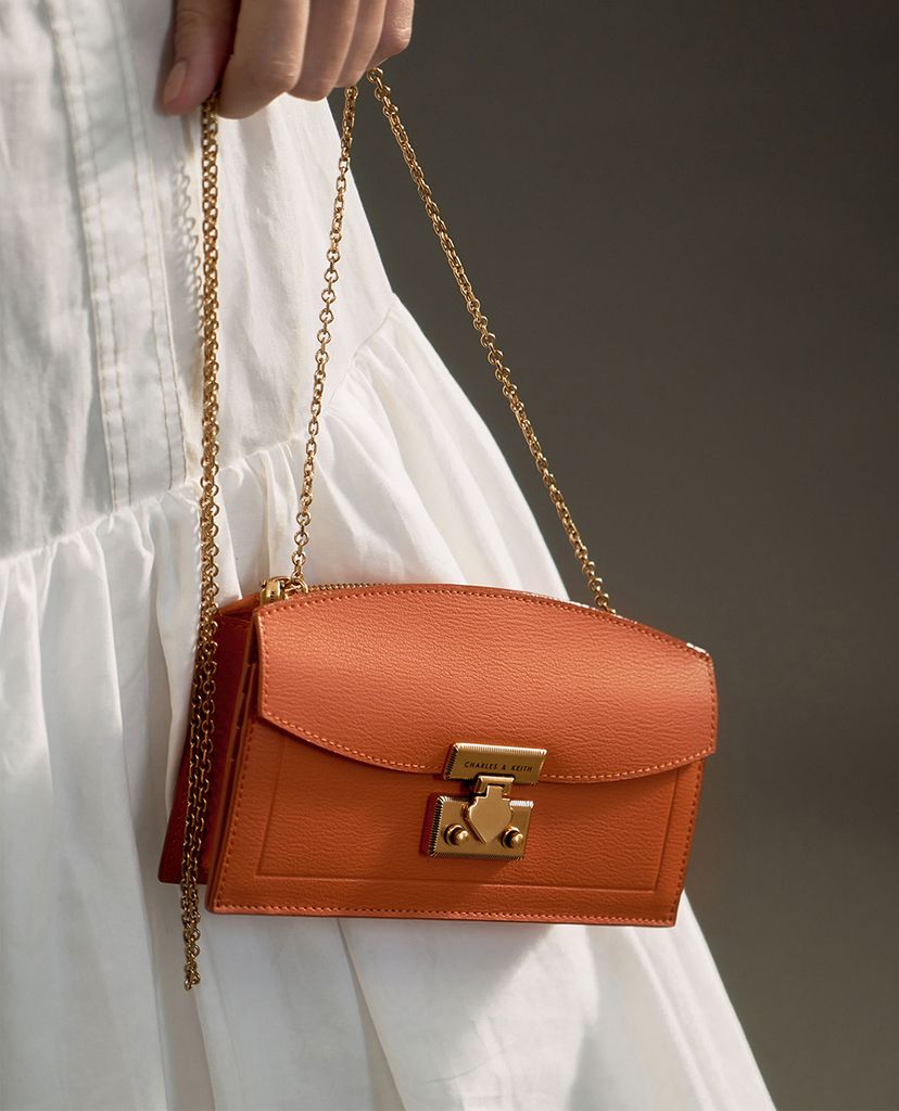 CHARLES & KEITH - Ví cầm tay nữ dáng dài Metallic Accent