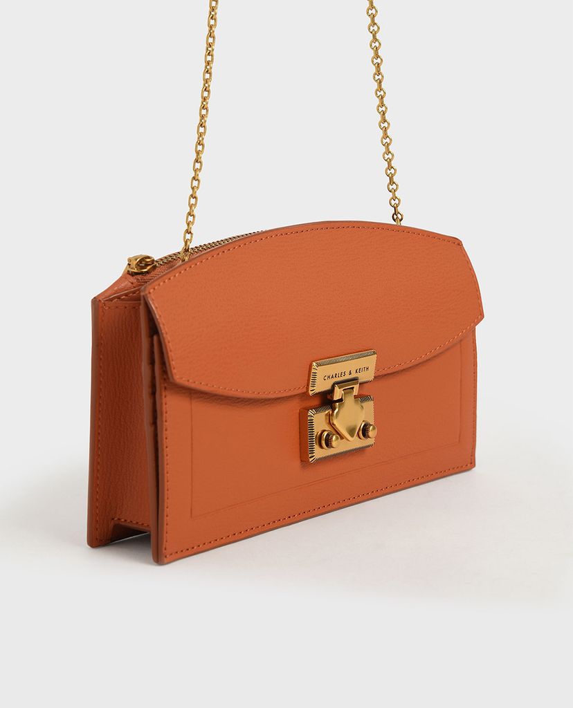 CHARLES & KEITH - Ví cầm tay nữ dáng dài Metallic Accent