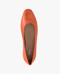 PEDRO - Giày đế bệt nữ mũi tròn Octagon Buckle Ballerina Leather