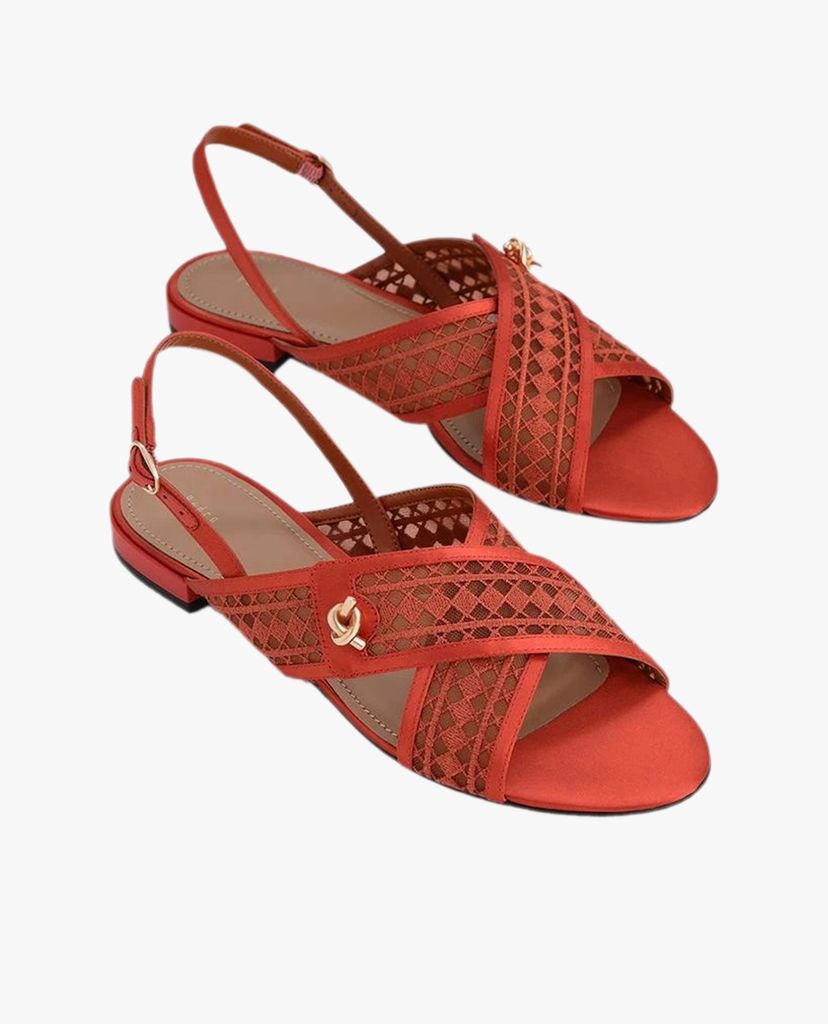 PEDRO - Giày sandal nữ quai chéo Mesh Slingback