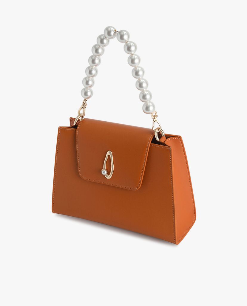 PEDRO - Túi xách tay nữ chữ nhật Leather Top Pearl Strap