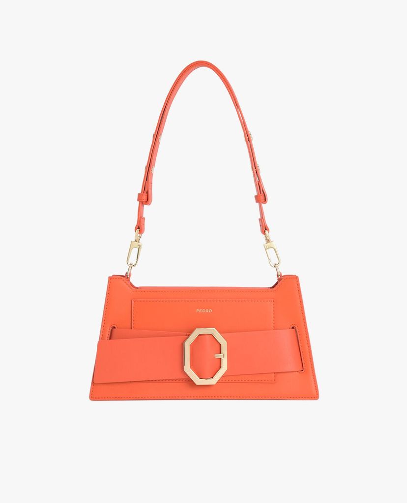PEDRO - Túi đeo vai nữ hình thang Octagon Buckled Leather
