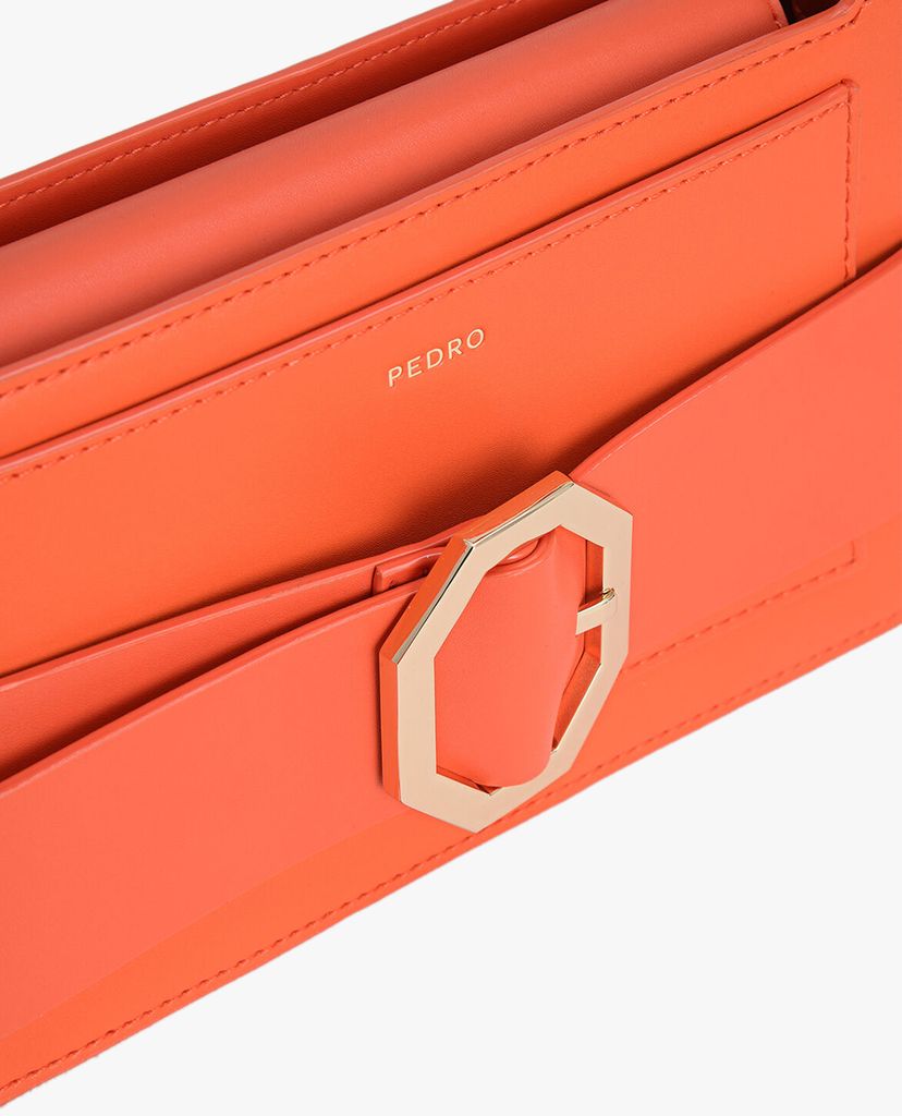 PEDRO - Túi đeo vai nữ hình thang Octagon Buckled Leather