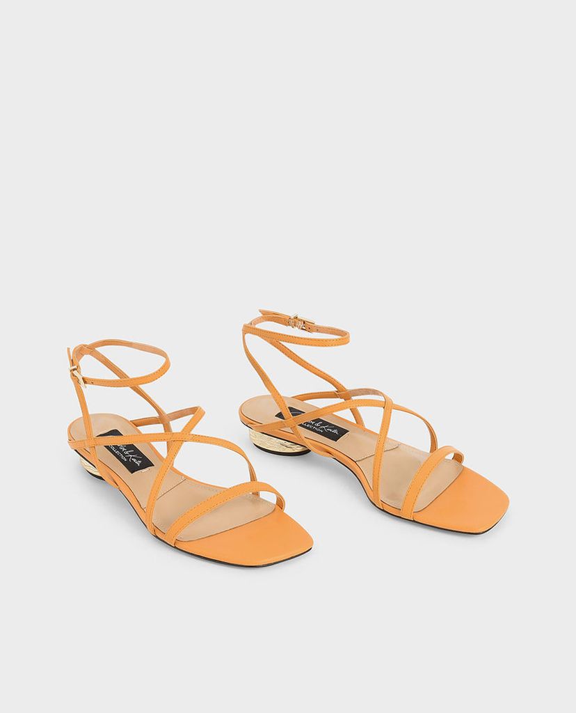 CHARLES & KEITH - Giày sandal nữ quai mảnh Leather Strappy