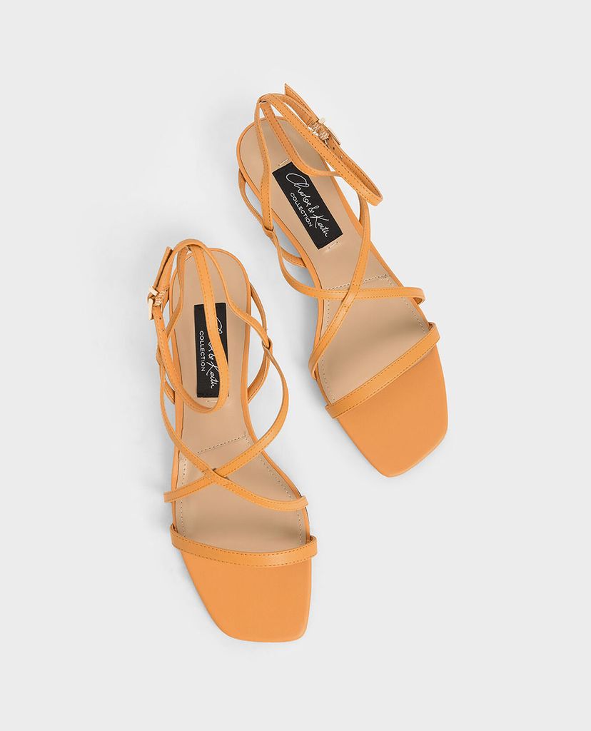 CHARLES & KEITH - Giày sandal nữ quai mảnh Leather Strappy