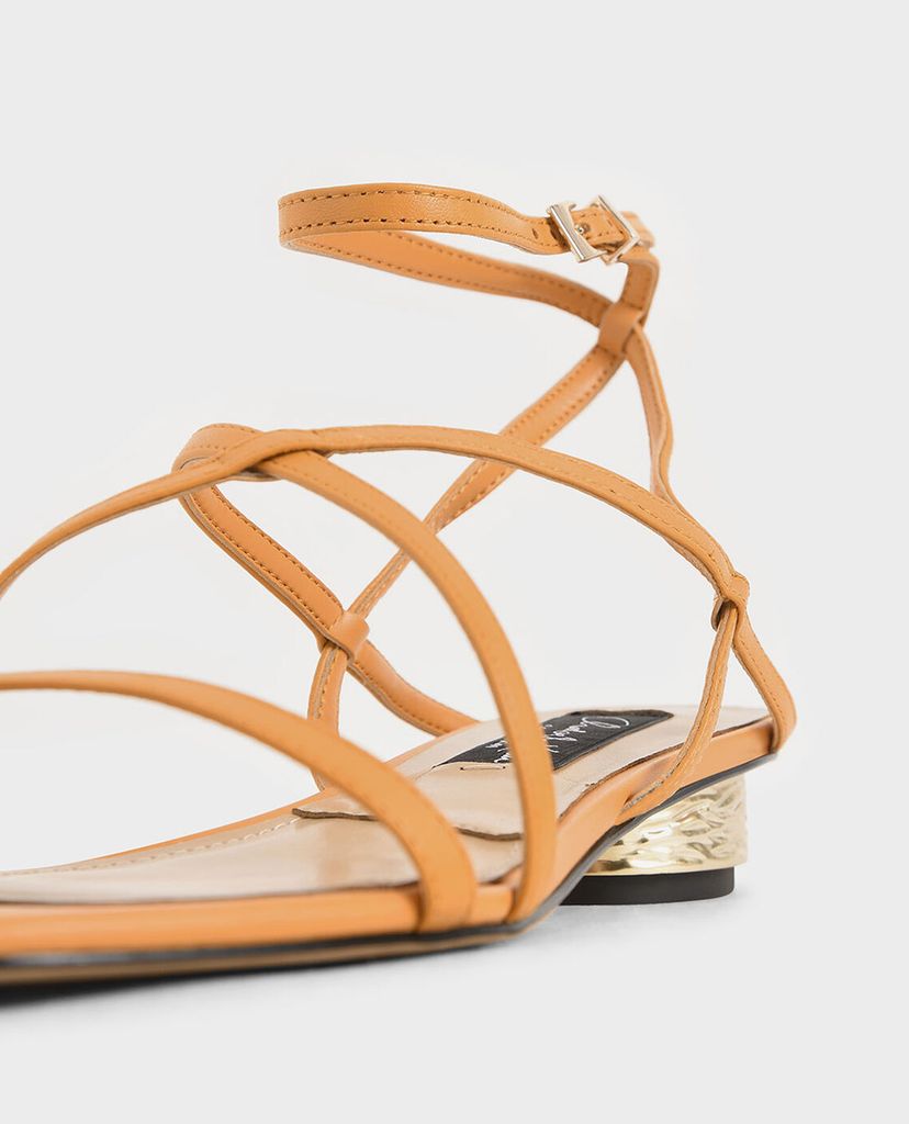 CHARLES & KEITH - Giày sandal nữ quai mảnh Leather Strappy