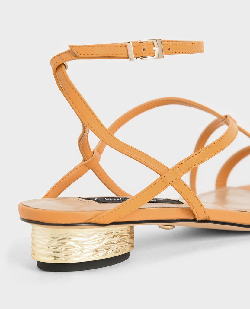 CHARLES & KEITH - Giày sandal nữ quai mảnh Leather Strappy