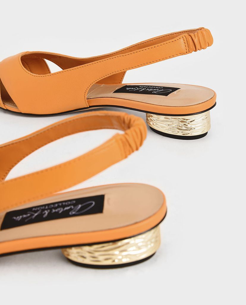 CHARLES & KEITH - Giày cao gót mũi nhọn Leather Slingback