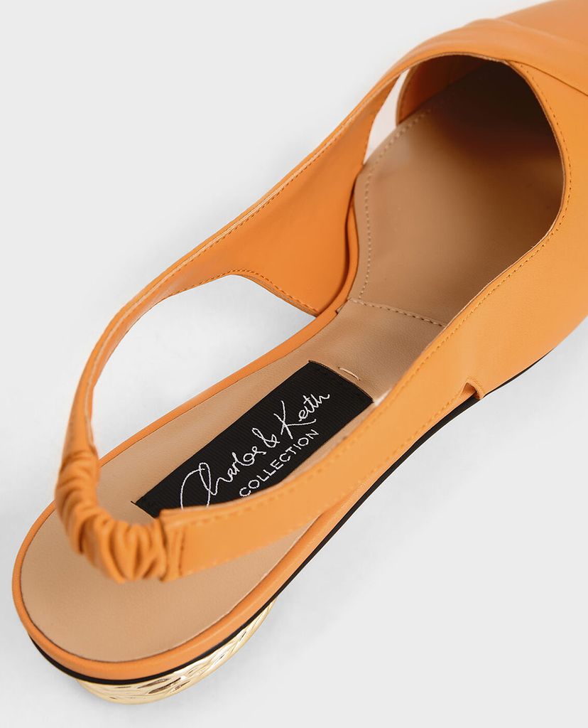 CHARLES & KEITH - Giày cao gót mũi nhọn Leather Slingback