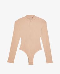 TOPSHOP - Áo bodysuits nữ tay dài Sand Zip Funnel