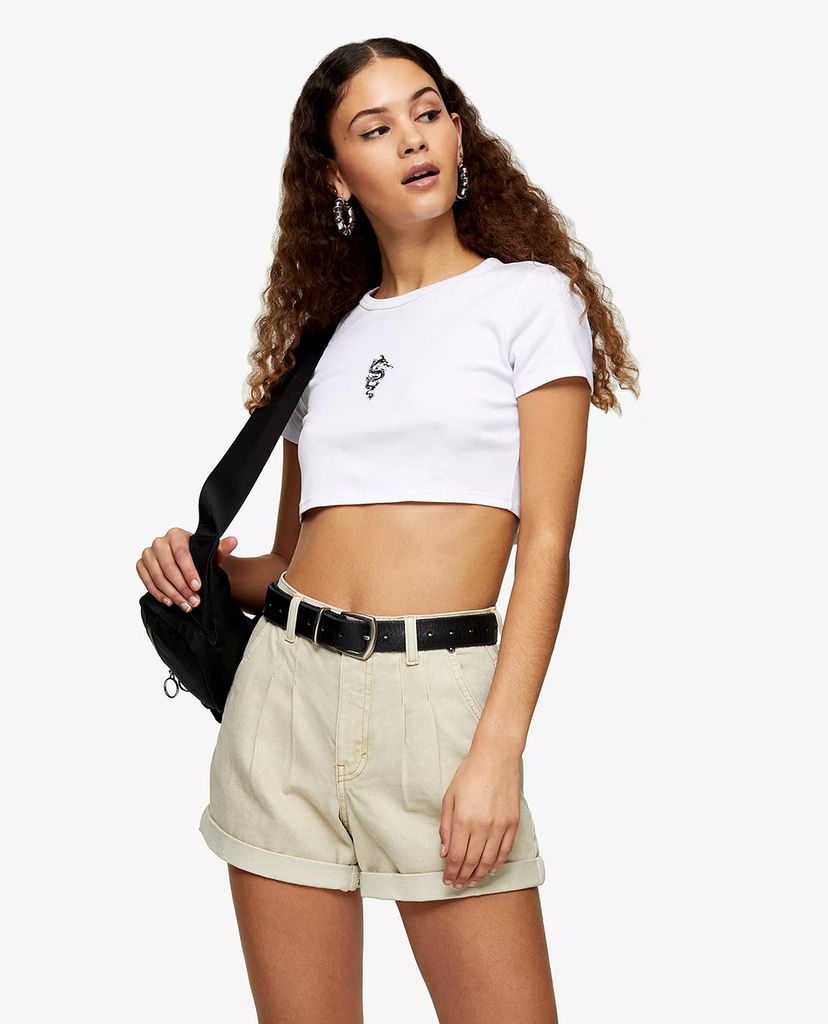 TOPSHOP - Quần shorts nữ denim CONSIDERED Sand Balloon High Waist