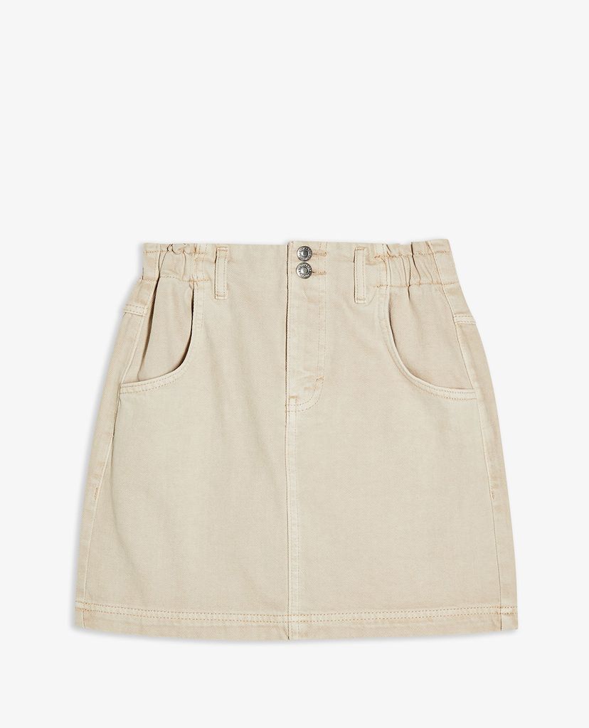 TOPSHOP - Chân váy denim mini lưng thun CONSIDERED Sand Paperbag