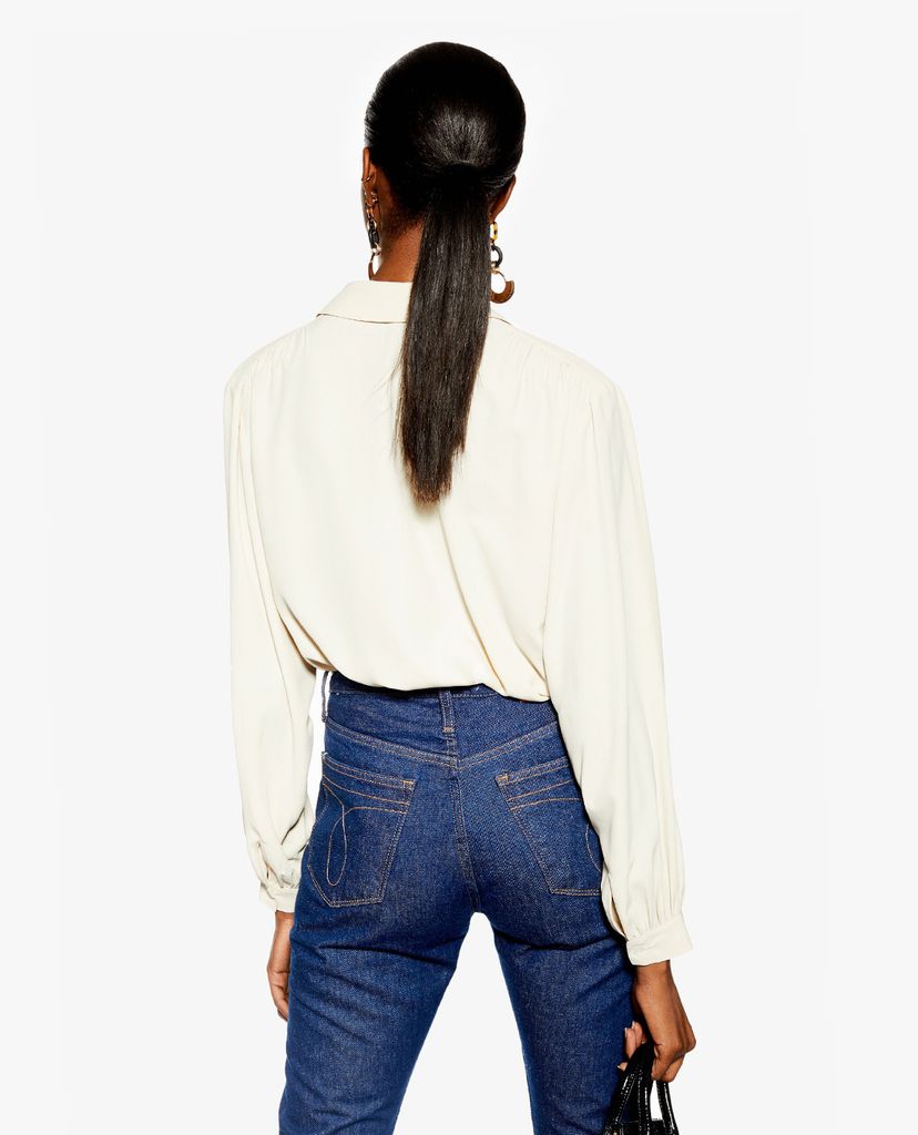 TOPSHOP - Áo sơ mi nữ cổ bẻ tay dài Smart Pocket