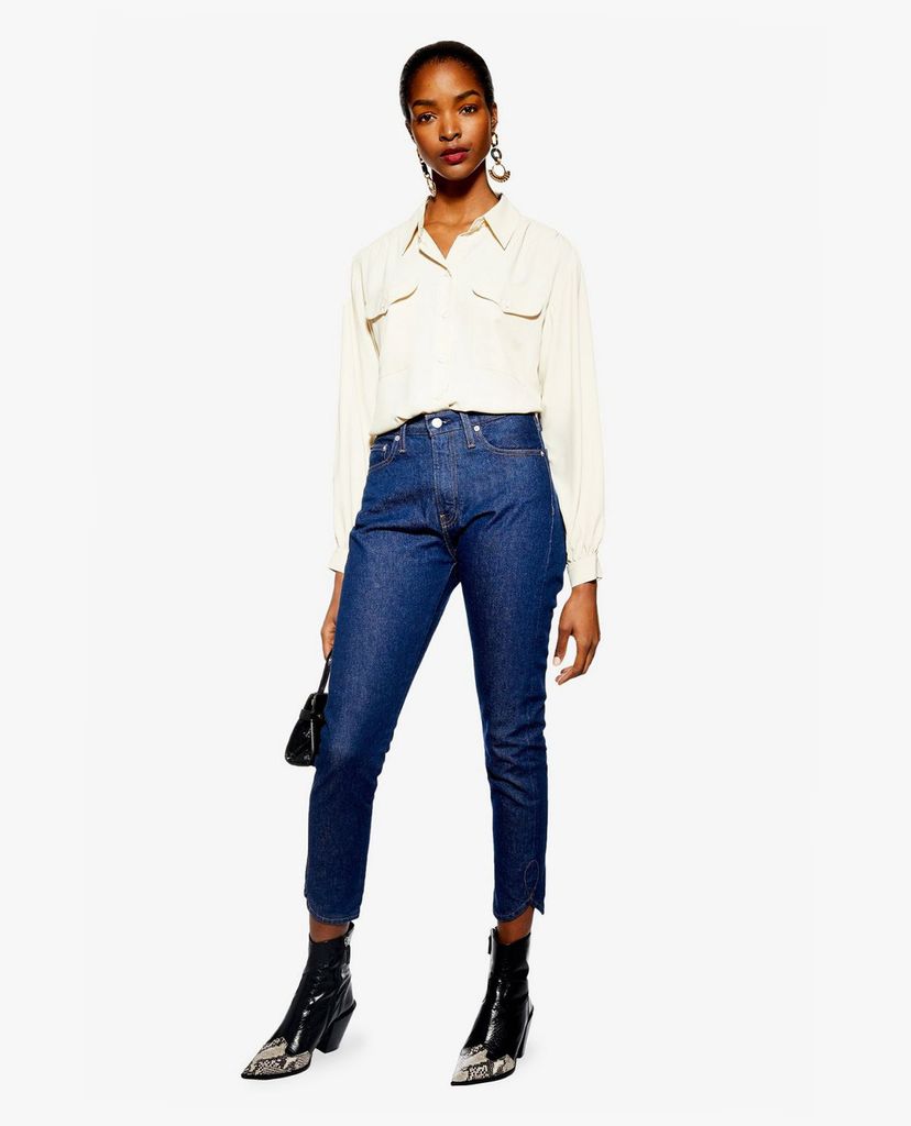 TOPSHOP - Áo sơ mi nữ cổ bẻ tay dài Smart Pocket