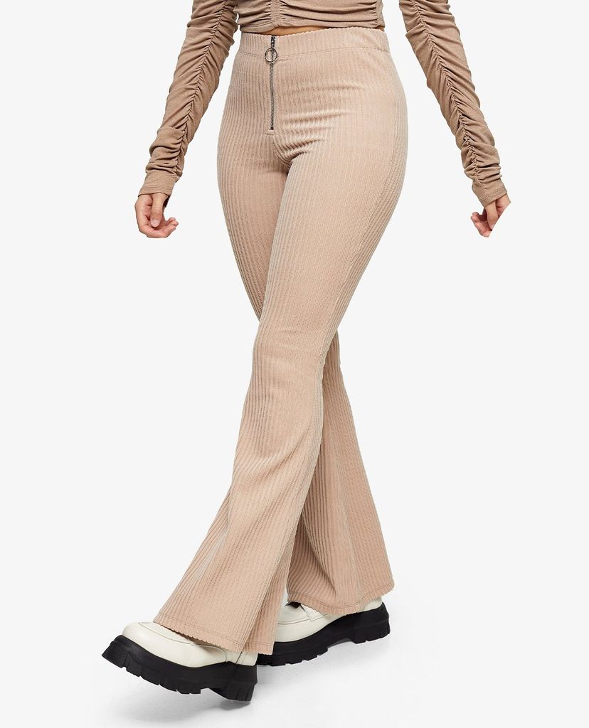 TOPSHOP - Quần kiểu nữ ống loe Stone Corduroy Ribbed