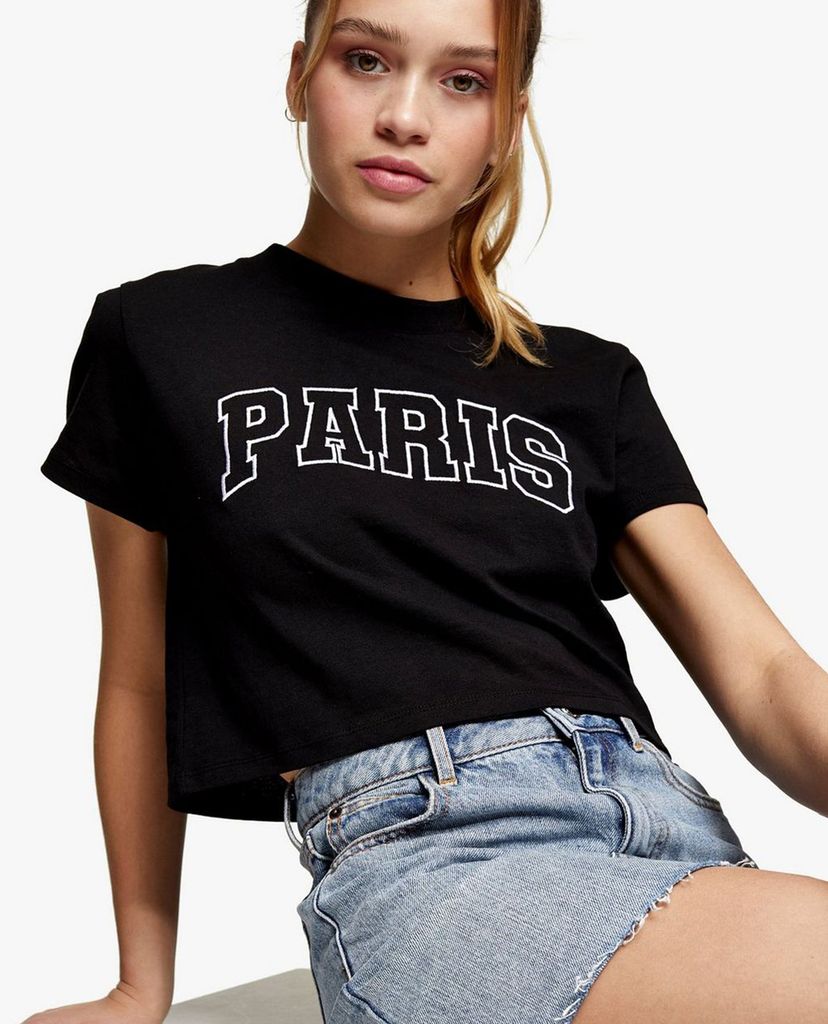 TOPSHOP - Chân váy mini denim PETITE Mid Blue Wash High Waist