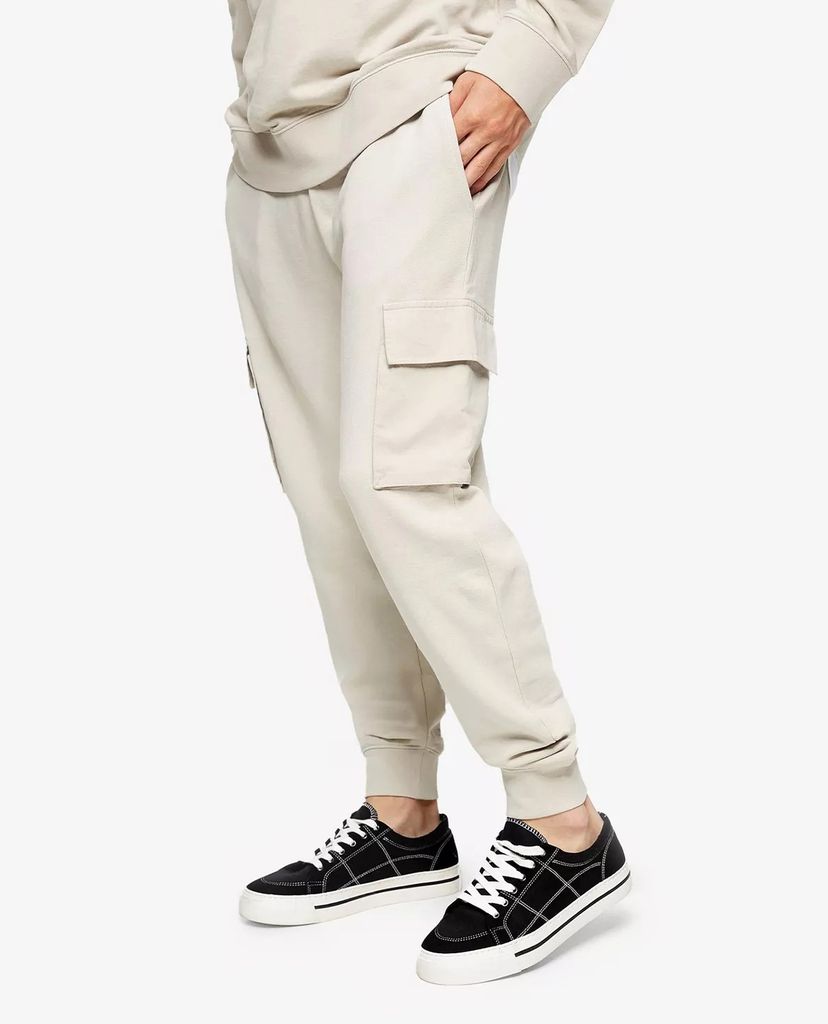 TOPMAN - Quần jogger nam bo gấu Stone Twill Cargo