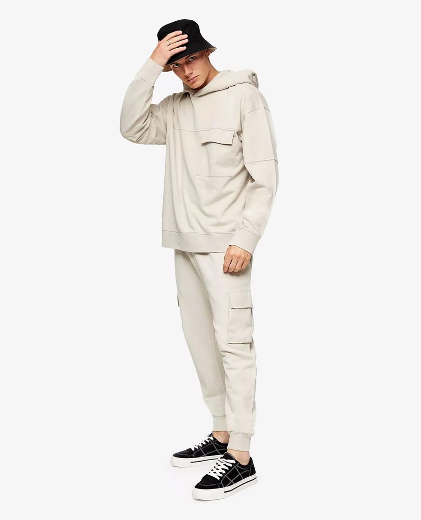 TOPMAN - Quần jogger nam bo gấu Stone Twill Cargo