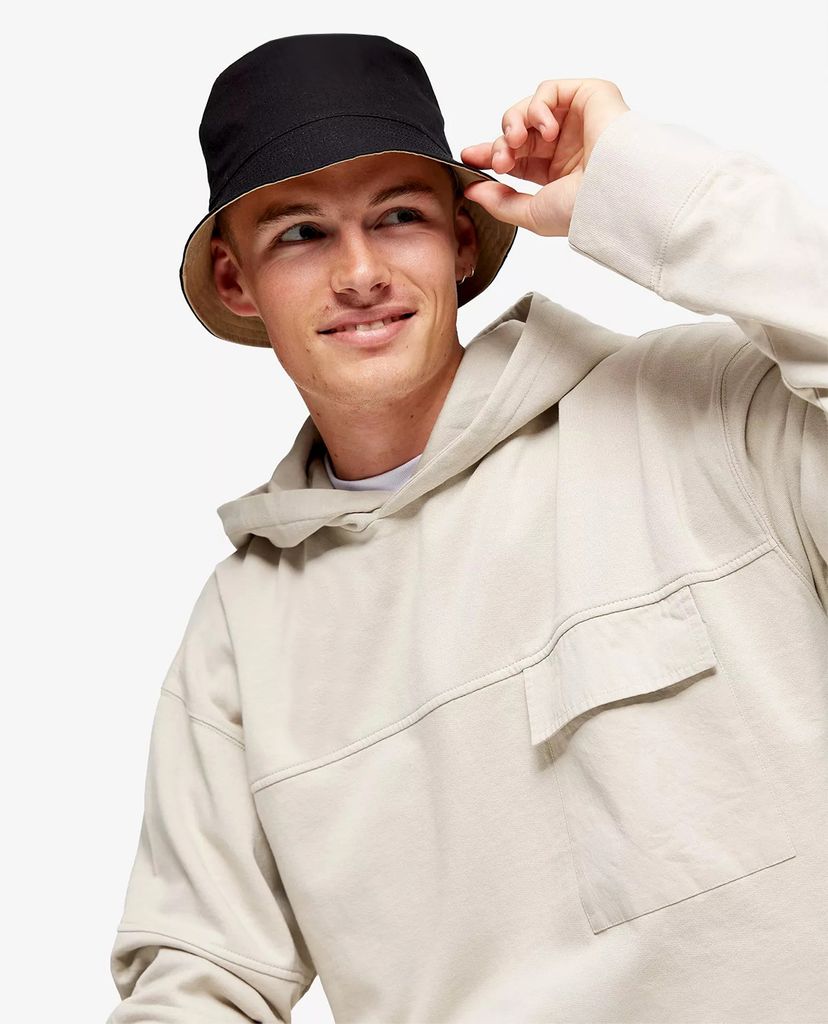 TOPMAN - Áo hoodie nam phối mũ Stone Pocket Cargo