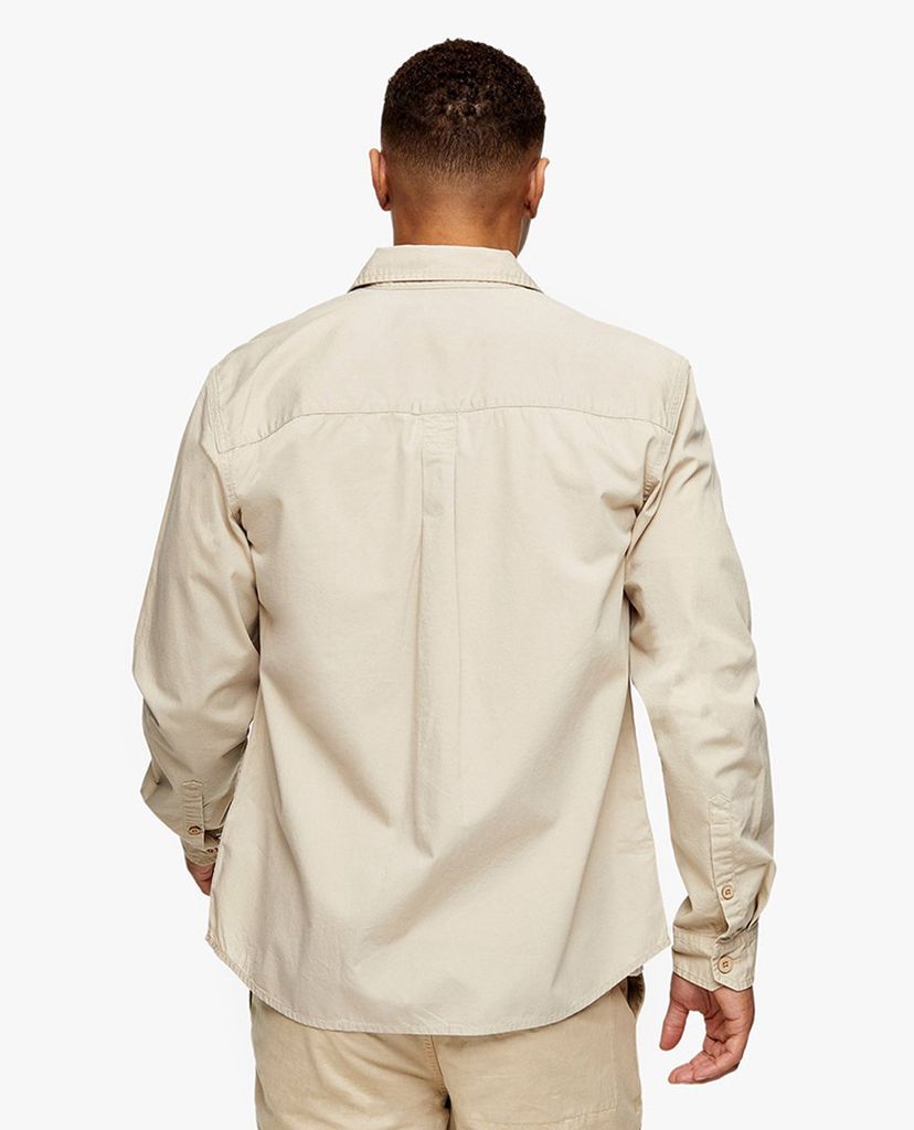 TOPMAN - Áo sơ mi nam tay dài cổ bẻ phom suông thanh lịch