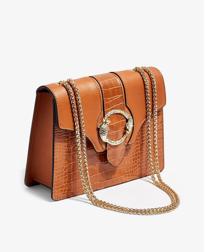 TOPSHOP - Túi đeo vai nữ phom chữ nhật OCEAN Tan Chain