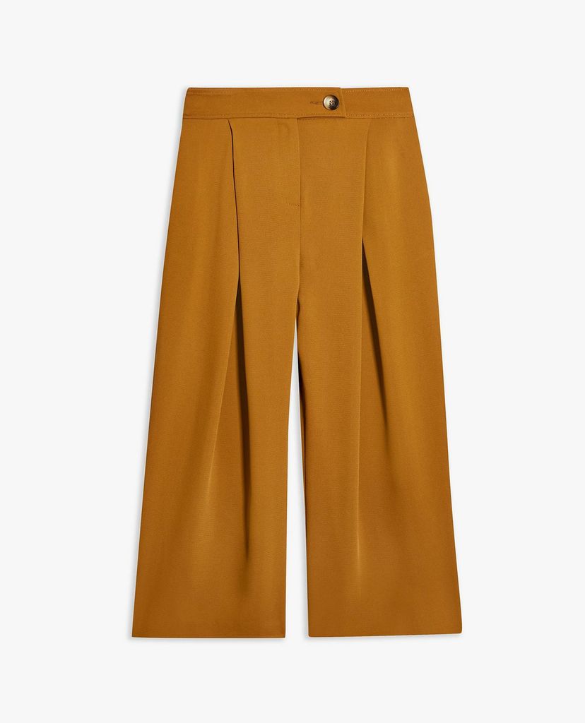 TOPSHOP - Quần kiểu nữ ống rộng PETITE Tan Cropped Wide Leg