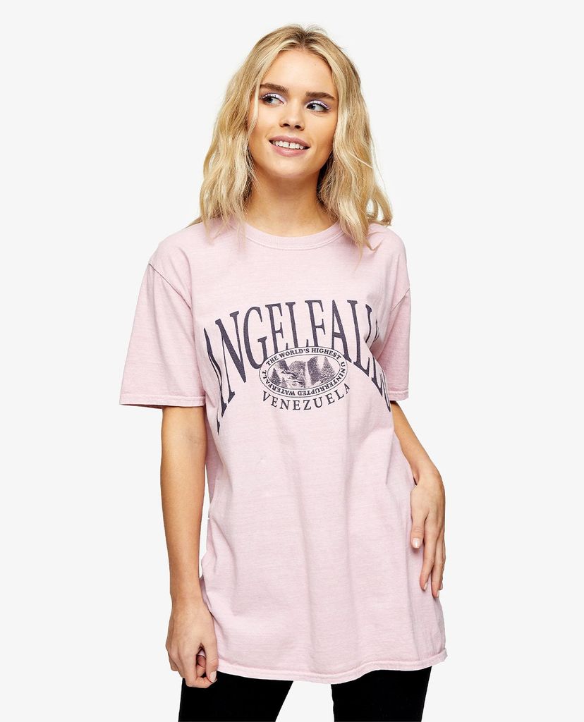 TOPSHOP - Áo thun nữ ngắn tay cổ tròn phom suông thời trang