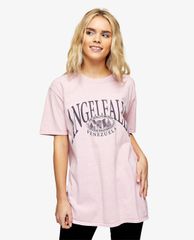 TOPSHOP - Áo thun nữ ngắn tay cổ tròn phom suông thời trang