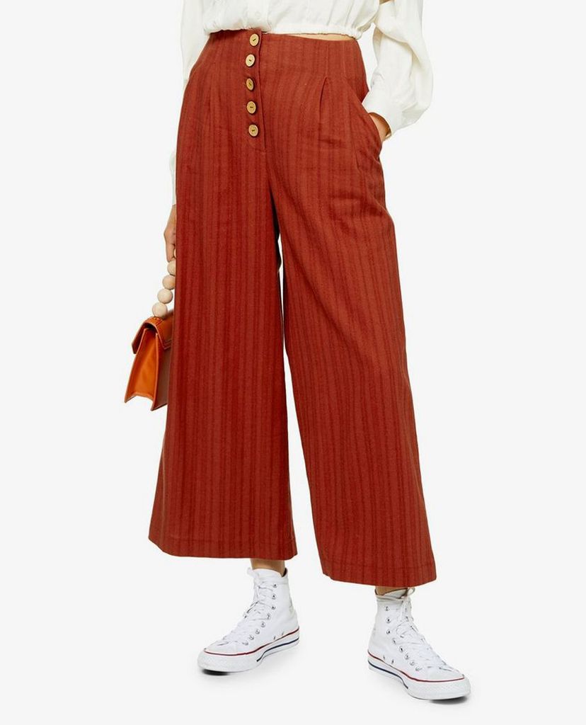 TOPSHOP - Quần kiểu nữ ống rộng Stripe Linen Crop Wide