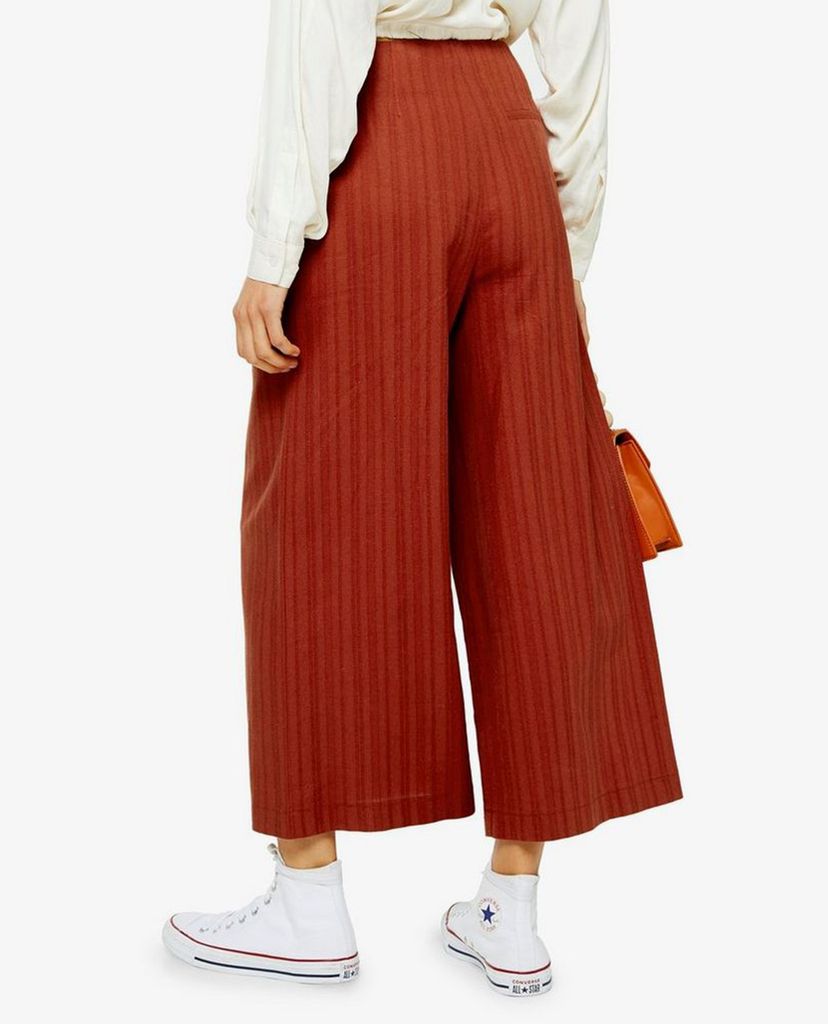 TOPSHOP - Quần kiểu nữ ống rộng Stripe Linen Crop Wide