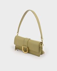 CHARLES & KEITH - Túi đeo vai nữ chữ nhật Metallic Buckle