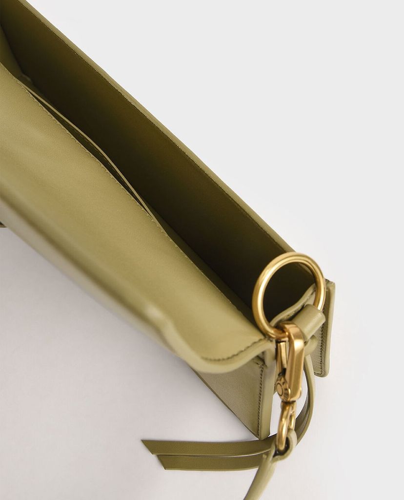 CHARLES & KEITH - Túi đeo vai nữ chữ nhật Metallic Buckle